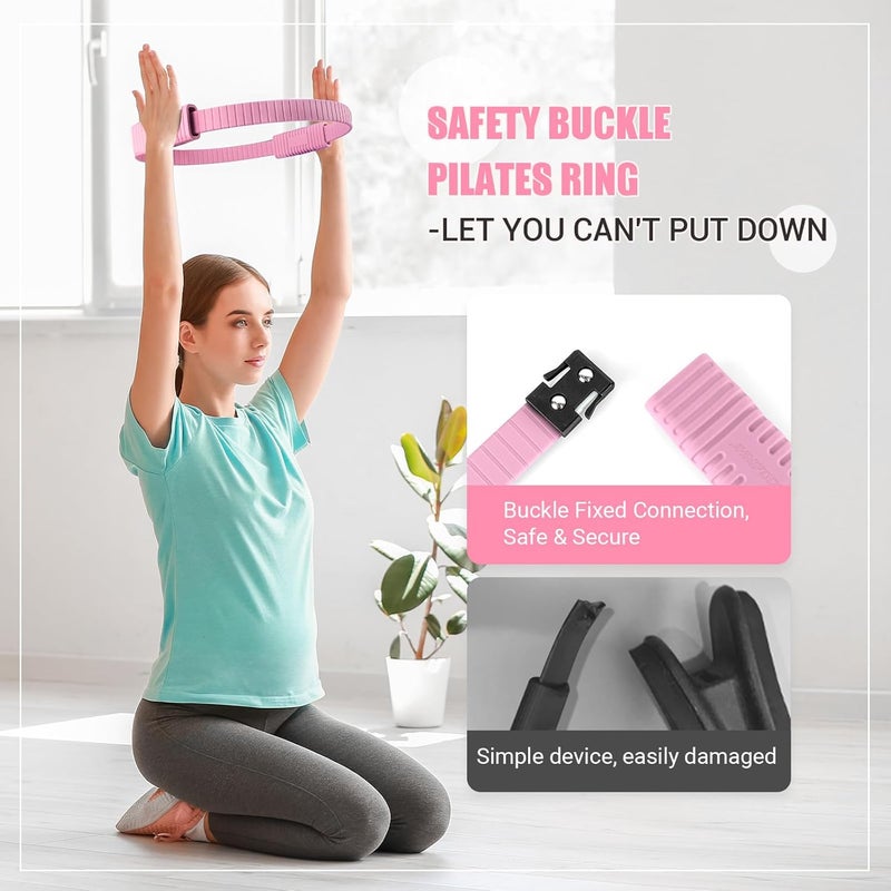 JHMFDDSB Pilates Ring Set, Pilates Essentials Kit with Pilates Ring and Ball, 3 Resistance Bands, Portable Bag & Training Poster, at Home Pilates Starter Workouts Equipment Kit for Women - Image 3